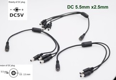 CCTV Camera DC 5.5mm x 2.5mm Female to 2/3/4/5 Male Power Splitter Adapter Cable