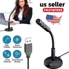 Mini USB Condenser Microphone with Stand – Plug & Play for PC/Laptop/Mac