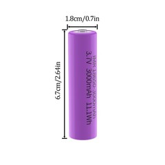3.7V 3000mAh Li-ion Rechargeable Battery Button Top Cell For Flashlight