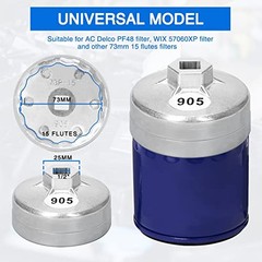73mm Oil Filter Wrench: 15 Flutes Oil Filter Removal Tool Compatible with AC