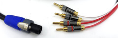 Blue Jeans Cable Canare 4S11 Bi-Wire Speaker Cables NL2FX SpeakON to Banana Male