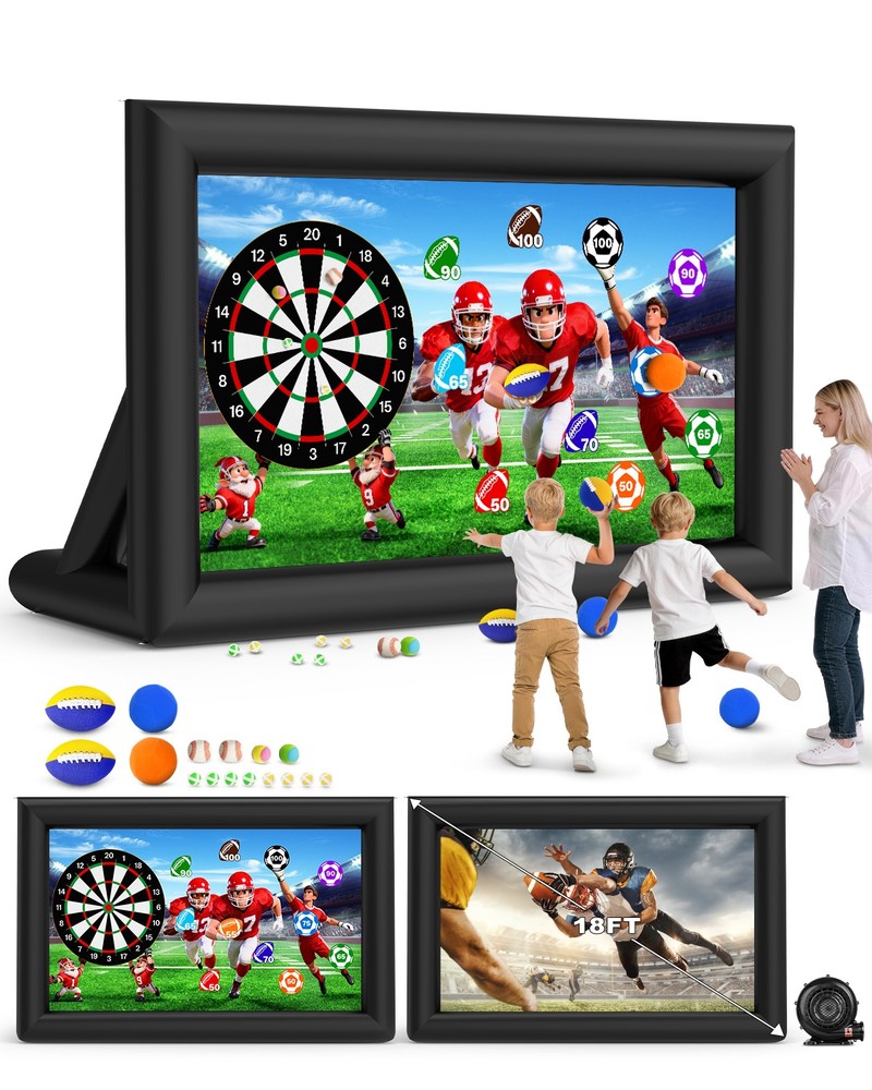 OWFUVO 3-NI-1 18FT Inflatable Projector Screen Outdoor Inflatable Movie Screen