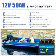 LiFePO4 Battery 12V 10Ah 30Ah 50Ah with BMS for RV Trolling Motor with Charger