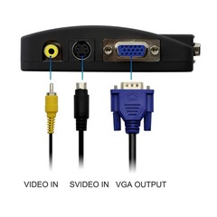 RCA to VGA AdapterComposite AV S-Video to VGA Converterfor HDTV Monitors Lapt…