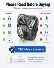 Headphone Extension Cable 10ft – 3.5mm Extension Cable Nylon Braided Aux