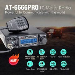 New Anytone AT-6666pro 80W 10M Amateur Radio AM FM USB LSB PA CW Mode with Cable