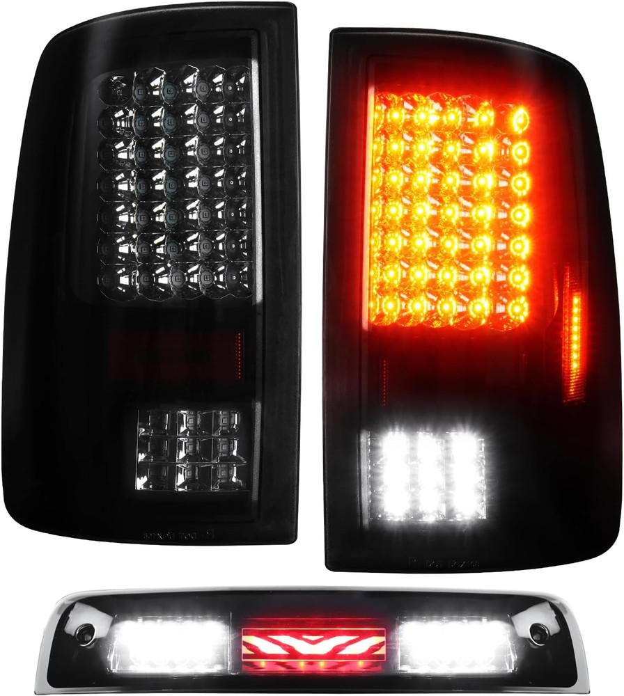 2009-2022 Dodge Ram 1500 2500 3500 Smoke Lens LED Tail Light–Compatible Replacem