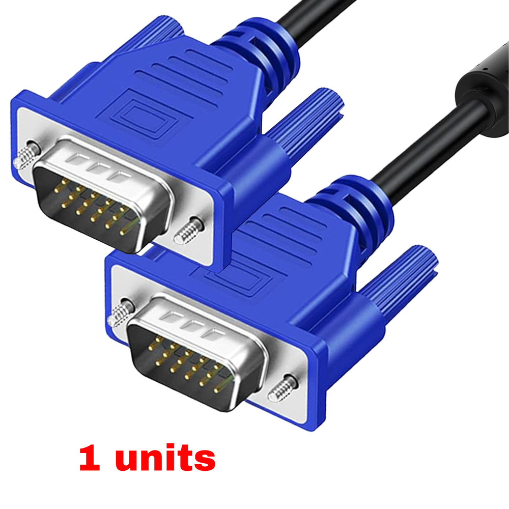 Lot of 1-100 5FT 15 PIN VGA Monitor adapter M/M Male To Male Cable For PC TV