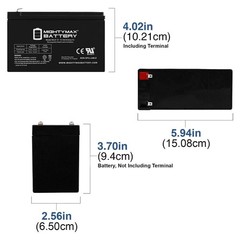 Mighty Max ML8-12 – 12 Volt 8 AH, F1 Terminal, Rechargeable SLA AGM Battery