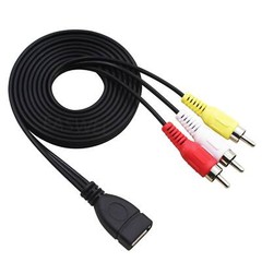 USB 2.0 A Female to 3 RCA Male Audio Video AV Adapters Cables for PC TV
