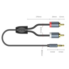 3.5mm Stereo Jack to 2 RCA Phono Cable TV Aux Audio Music Lead 1m 1.5m 2m 3m 5m