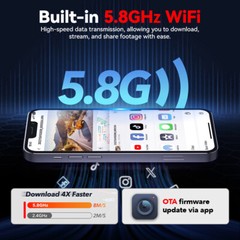 REDTIGER 64+128G A4 Dash Cam Front and Rear 4K Dash Camera 2″ Touch Screen