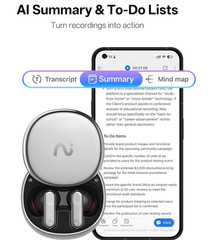 AI Voice Recorder Earbuds Real-Time Transcription ANC Meeting Notes | Silver