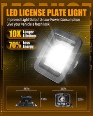 2015-2022 F-150 Raptor LED License Plate Lights 6000K White–Compatible