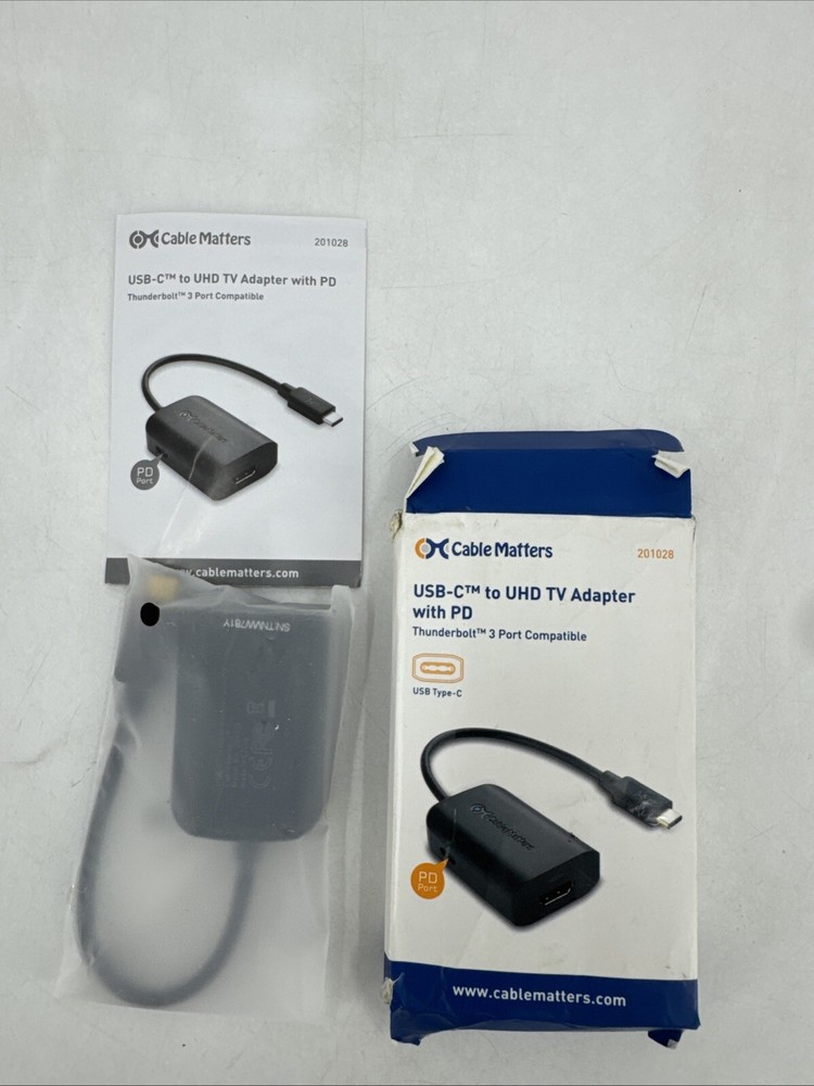 Cable Matters USB-C to UHD TV Adapter PD Thunder Bolt 3 Port Compatible 201028