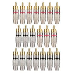 RCA Male Plug Solderless Gold Audio Adapter Speaker With Solderless Installation