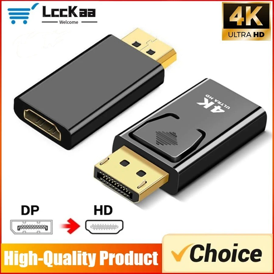 4K DisplayPort to HDMI Adapter DP to HDTV Video Audio Converter