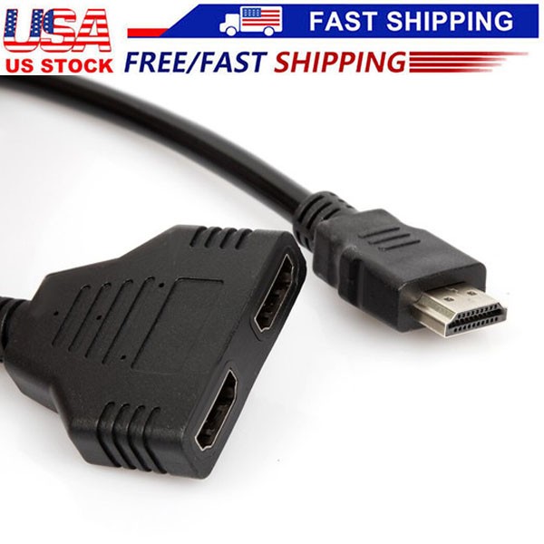 4K HDMI Cable Splitter Adapter 2.0 Converter 1 In 2 Out 1 Male to 2 Female