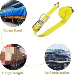 4 Pack 2″ x 27′ Ratchet Straps, 10,000lbs Heavy-Duty Cargo Tie Down with J-Hooks