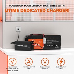 LiTime LiFePO4 12V 200Ah PLUS 200A BMS 2560W Lithium Battery for Off-Grid RV