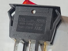 Lot of FOUR(4) LECI RS606 1E4 Rocker Switch 3Pins 16A 12VDC Red LED NEW