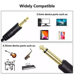 6.35mm 1/4″ to 3.5mm 1/8″ Male TRS Stereo Audio Adapter Conversion Cable 6ft