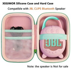 Silicone Cover and Hard Carrying Case for JBL Clip 5 Portable Bluetooth Speaker,
