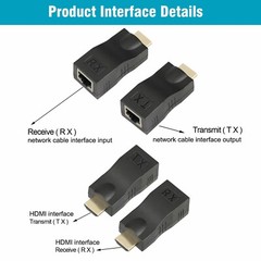 4K 1080P HDMI Extender to RJ45 Over Cat 5e/6 Network LAN Ethernet Adapter LOT