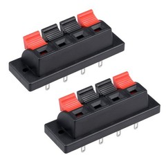 uxcell® 2pcs 4 Way Jack Socket Spring Push Release Connector Speaker 2