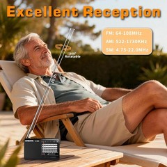 D328 Shortwave AM FM DSP Portable Small Multi Band Radio w/ Rechargeable Battery