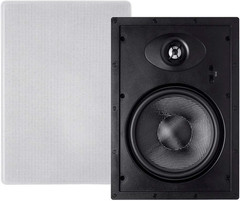 2-Way Carbon Fiber In-Wall Speakers – 8 Inch (Pair) with Paintable Magnetic Gril