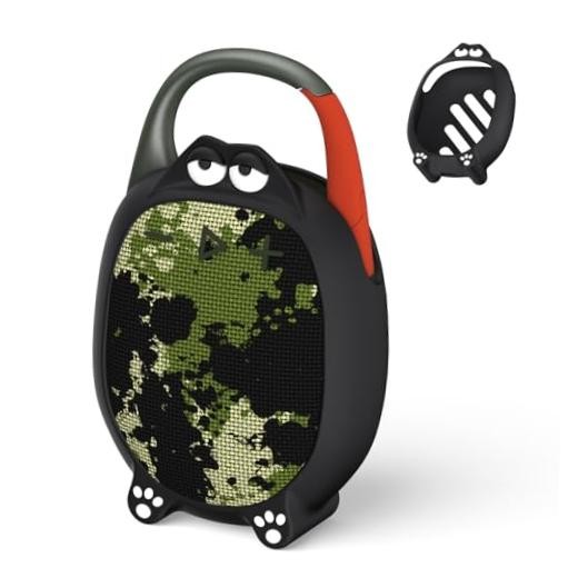 Cute Silicone Case Cover for JBL Clip 5,Anti-Scratch Schockproof Cartoon Black