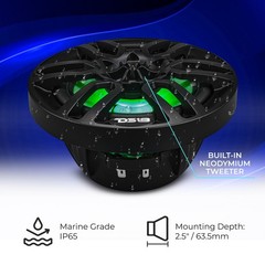 DS18 NXL-6BK 6.5″ 2-WAY MARINE SPEAKERS RGB LED LIGHTS 300W Max 4 Ohm