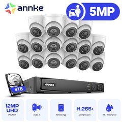 ANNKE 16CH 12MP NVR 5MP POE IP Security Camera System Audio Recording Outdoor AI