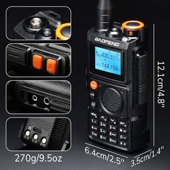 Baofeng K6 5W Tri-Band Ham Radio UHF/VHF/1.25M/NOAA/FM/Air Receiver Type-C 999CH