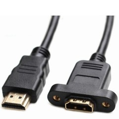 Durable HDMI 1.4 Male to Female Host Case Panel Mount Screw Cable Cord 50cm A247