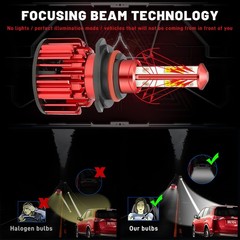 For GMC Yukon 2007-2014 – 6000K White LED Headlight Hi/Lo Beam Fog Light Bulbs