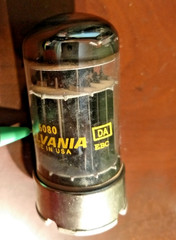 Sylvania 6080 Vacuum Tube, Triple Mica, Ceramic Base code DA EBC Tests GOOD USA