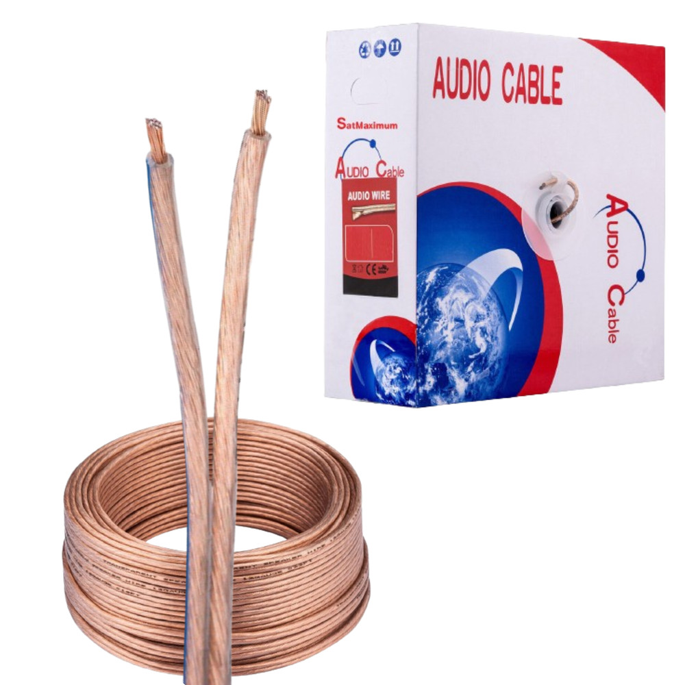 250FT Audio Speaker Cable 12 AWG 12/2 Car Home Wire Transparent Clear
