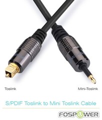 FosPower 3 6 10 FT Toslink to Mini SPDIF Fiber Optic Audio Digital Optical Cable