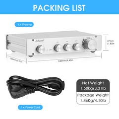 HiFi 3-way Class A Digital Stereo Preamplifier 2.0 Channel Home Audio Preamp