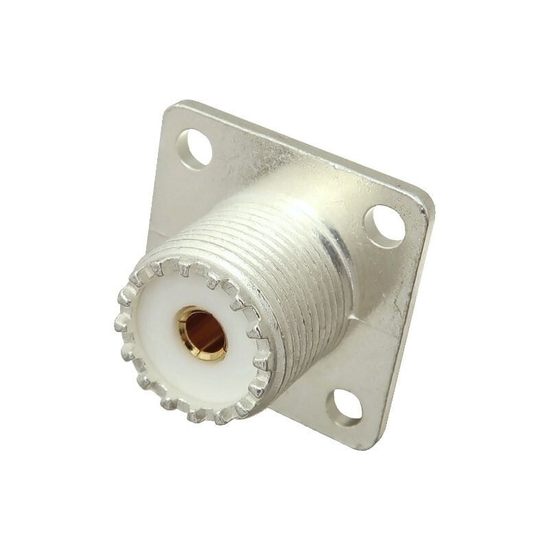 SO-239 UHF FEMALE CHASSIS MOUNT COAXIAL CONNECTOR SILVER TEFLON USA DEALER F/S