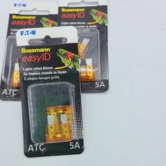 Bussmann BP/ATC-5ID 5A 32V dc 1kA Tan Blade Fuse 0.75 L x 0.2 H in. (Pack of 3)