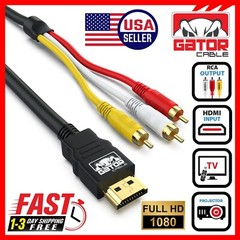 HDMI To 3 RCA Video Audio AV Component Converter Adapter HD Cable 1080P HDTV 5FT