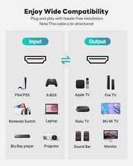 HDMI 2.1 Cable HDMI 8K@60hz 4K@120Hz 144Hz 240Hz Certified 48Gbps eARC ARC HDR10