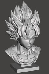 Goku Bust w/Stand – Dragon Ball Z Anime Gift – Gift for Gamer – Dad Gift Idea