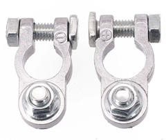 1 Pair Car Battery Terminal Clamp Zinc Alloy Positive Negative Connectors – NEW