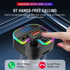 Wireless Hands-free Easy-to-use Durable ABS-made Car Bluetooth MP3 Ambient Light