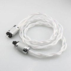 5N OCC US AC Audiophile Carbon Fiber Silver Rhodium Plated HiFi Power Cable NEW