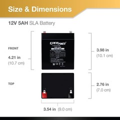 ExpertPower 12V 5AH SLA Battery Replacement for ION Audio Tailgater Active